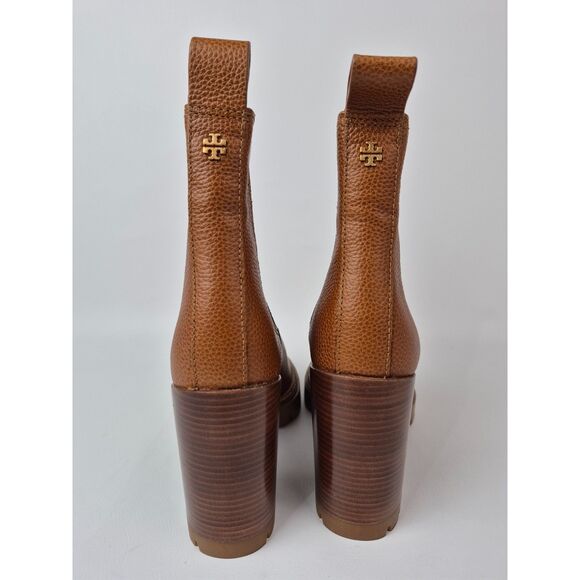 Tory Burch Women's Toasted Caramel Tan Leather Chelsea 70mm Lug Bootie Size 6 M - Picture 6 of 7